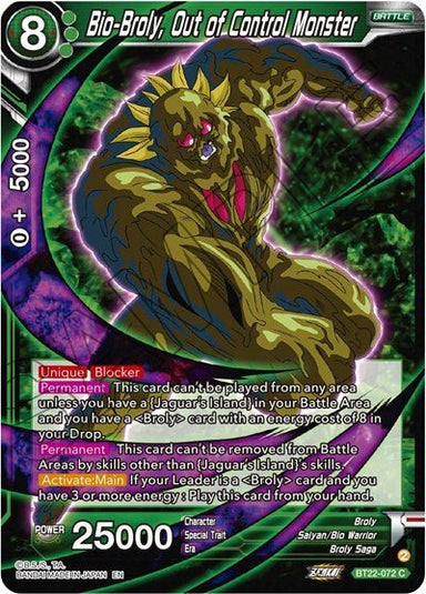 Bio-Broly, Out of Control Monster - BT22-072 - Card Masters