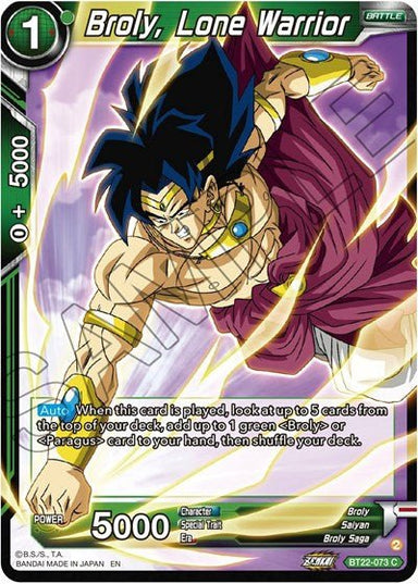 Broly, Lone Warrior - BT22-073 - Card Masters