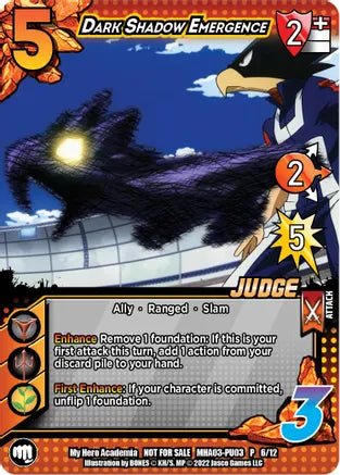 Dark Shadow Emergence (Plus Ultra Pack 3 Judge) - MHA-PU03 P 6/12 - Card Masters