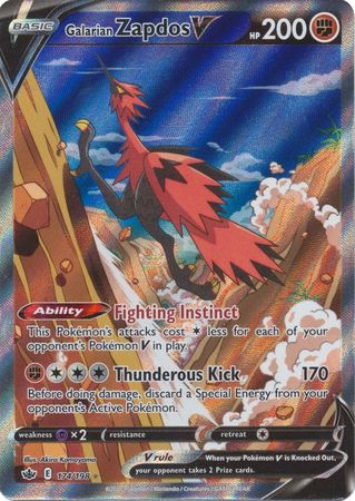 Galarian Zapdos V - 174/198 - Full Art Ultra Rare - Card Masters