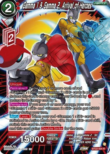 Gamma 1 & Gamma 2, Arrival of Heroes - BT22-004 - Card Masters