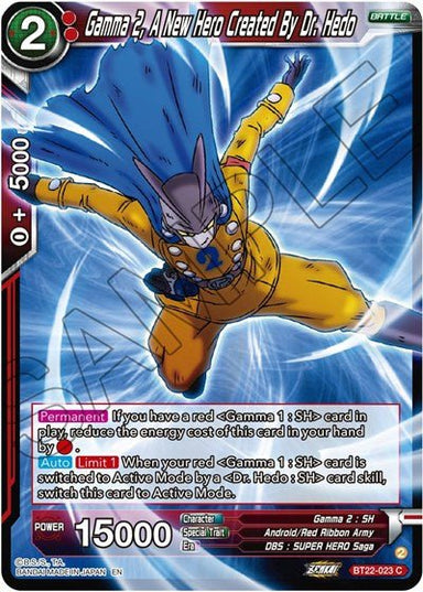 Gamma 2, A New Hero Created By Dr. Hedo - BT22-023 - Card Masters