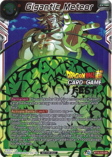 Gigantic Meteor (Card Game Fest 2022) - BT15-076 - SR - Card Masters