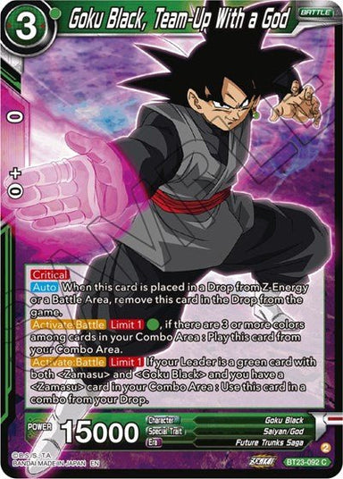 Goku Black, Team-Up With a God BT23-092 - Card Masters