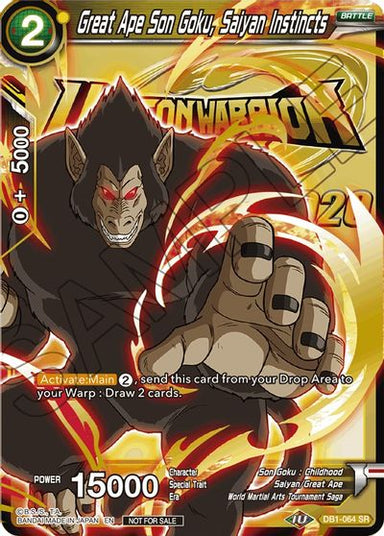 Great Ape Son Goku, Saiyan Instincts - DB1-064 - Super Rare - Card Masters