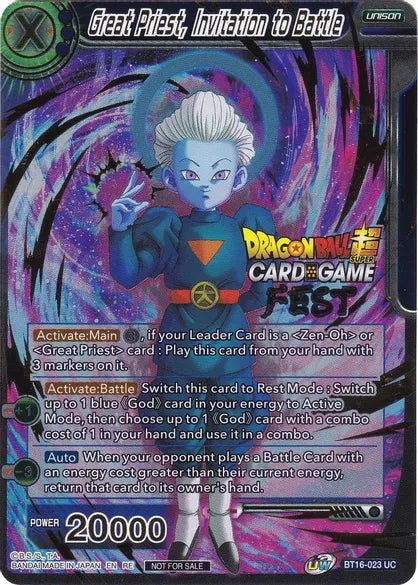 Great Priest, Invitation to Battle (Card Game Fest 2022) - BT16-023 - Card Masters