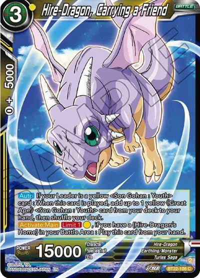 Hire-Dragon, Carrying a Friend - BT22-106 - Card Masters