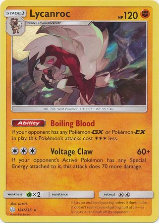 Lycanroc - 124/236 - Holo Rare - Card Masters