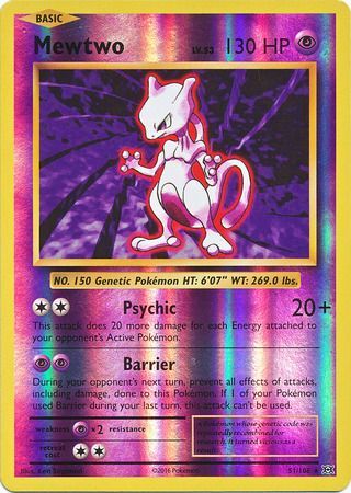 Mewtwo - 51/108 - Rare - Card Masters