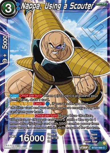 Nappa, Using a Scouter BT23-066 - Card Masters